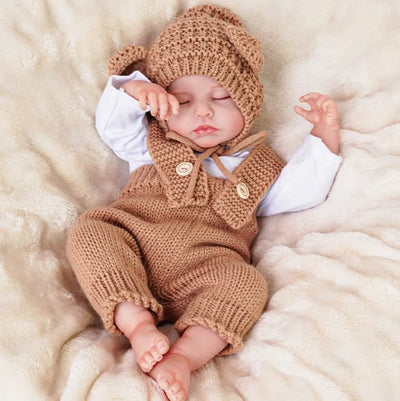 Brown Knit Bear Reborn Doll Clothes Set
